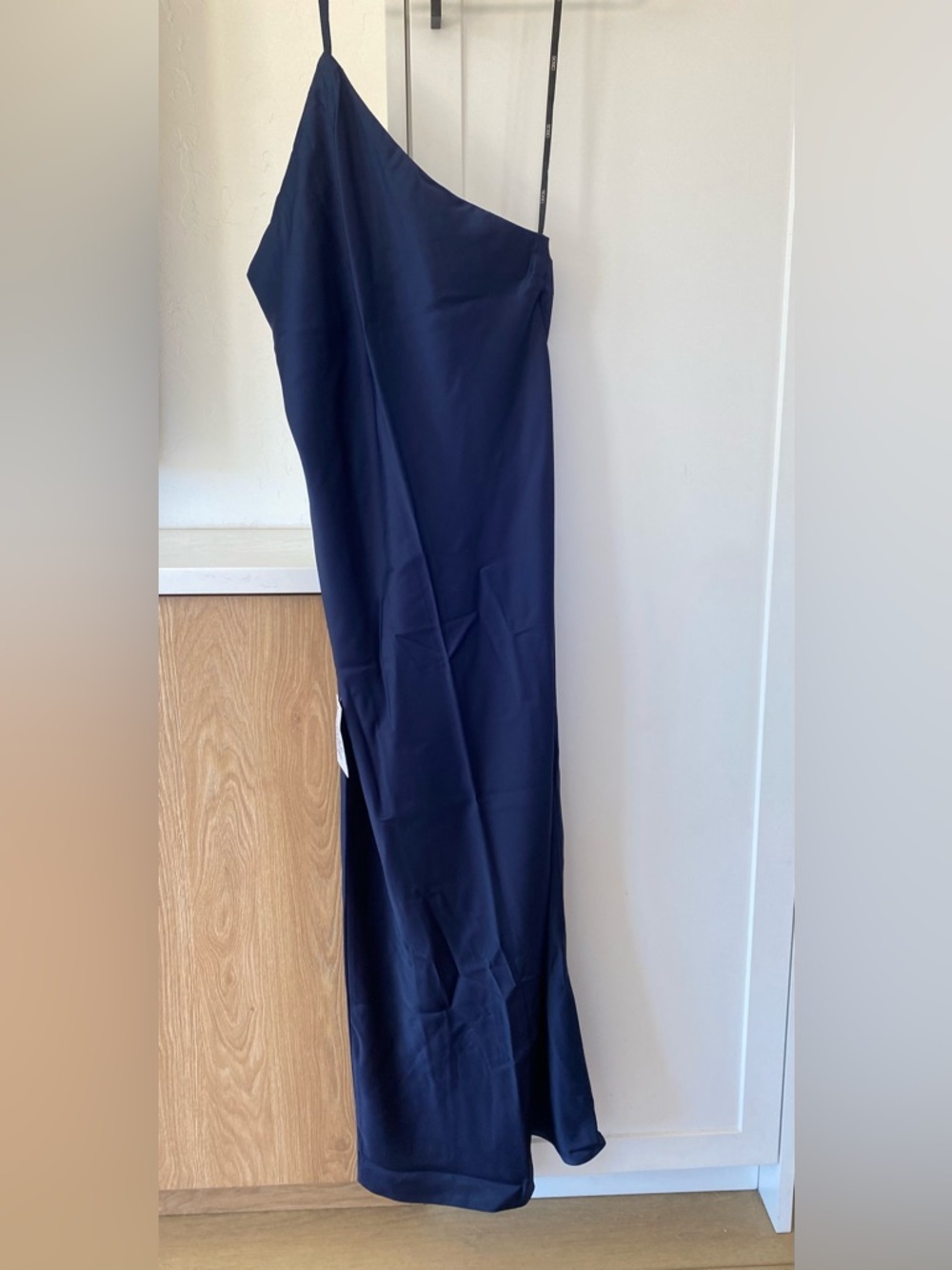ASOS One-Shoulder Navy Evening Gown with Front Slit NWT - Picture 3 of 6